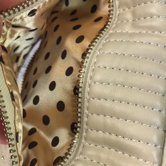 Melie Bianco Beige Sm. Shoulder Bag 7”W x 9”H w/24” Adjustable Shoulder Strap - Picture 5 of 12